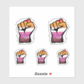 Lesbische protestvuist sticker (Vel)