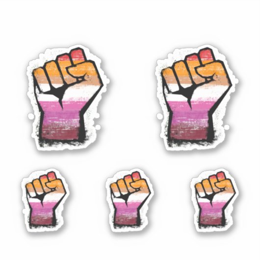 Lesbische protestvuist sticker (Voorkant)