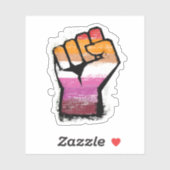 Lesbische protestvuist sticker (Vel)