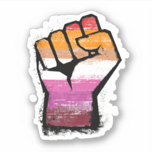 Lesbische protestvuist sticker