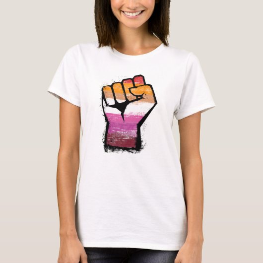Lesbische protestvuist t-shirt (Voorkant)