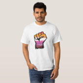 Lesbische protestvuist t-shirt (Voorkant volledig)