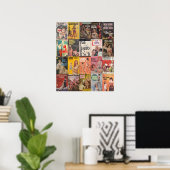 lesbische pulp-spionagecollage poster (Thuiskantoor)