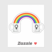 Lesbische Regenboem Koffie Date Sticker (Vel)