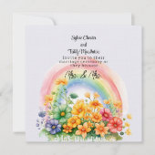 Lesbische Regenboog Bruiloft Kaart (Voorkant)