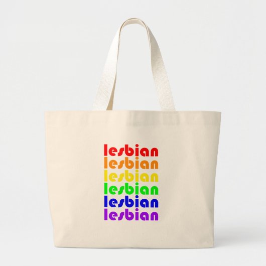 Lesbische regenboog grote tote bag (Voorkant)