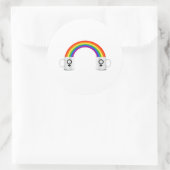 Lesbische Regenboog Koffie Datum Ronde Sticker (Tas)