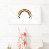 Lesbische Regenboog Koffie Datum Spandoek (Insitu)