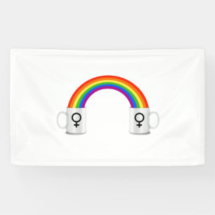 Lesbische Regenboog Koffie Datum Spandoek