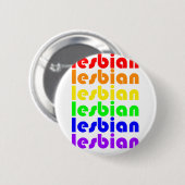 Lesbische regenboog ronde button 5,7 cm (Voorkant /achterkant)