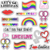 Lesbische Regenboog Venus Symbool Sticker (Voorkant)