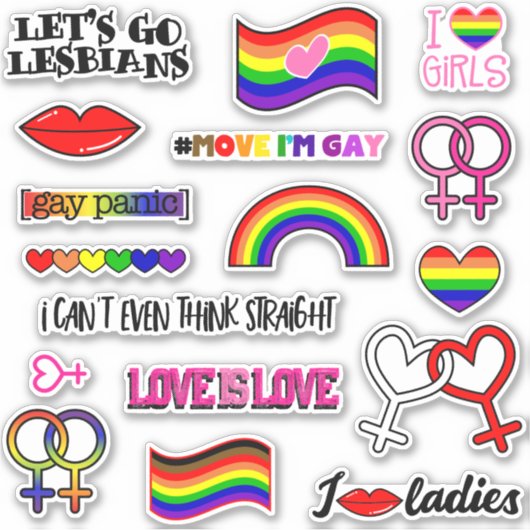 Lesbische Regenboog Venus Symbool Sticker (Voorkant)