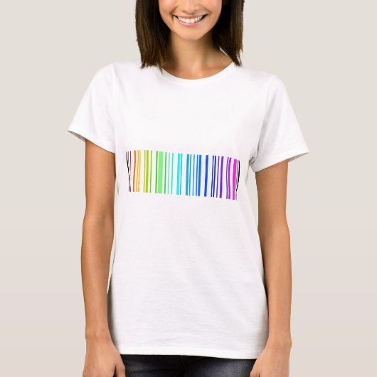 Lesbische regenboogbarcode t-shirt (Voorkant)