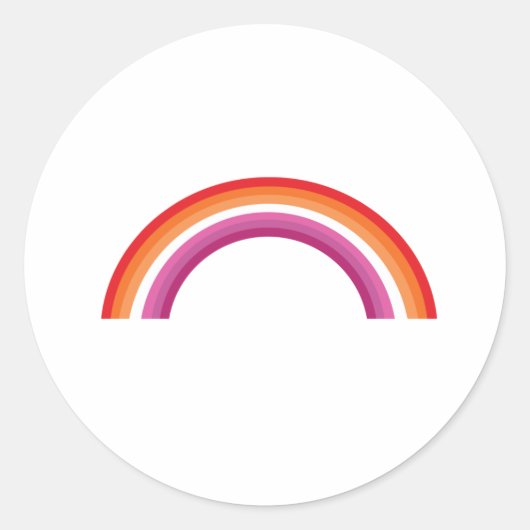 Lesbische Regenboon Zonsondergang Ronde Sticker (Voorkant)