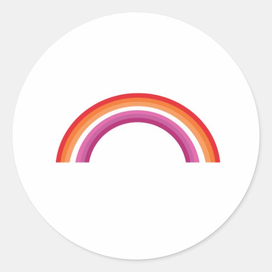 Lesbische Regenboon Zonsondergang Ronde Sticker (Voorkant)