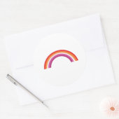 Lesbische Regenboon Zonsondergang Ronde Sticker (Envelop)