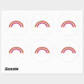 Lesbische Regenboon Zonsondergang Ronde Sticker (Vel)
