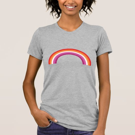 Lesbische Regenboon Zonsondergang T-shirt (Voorkant)