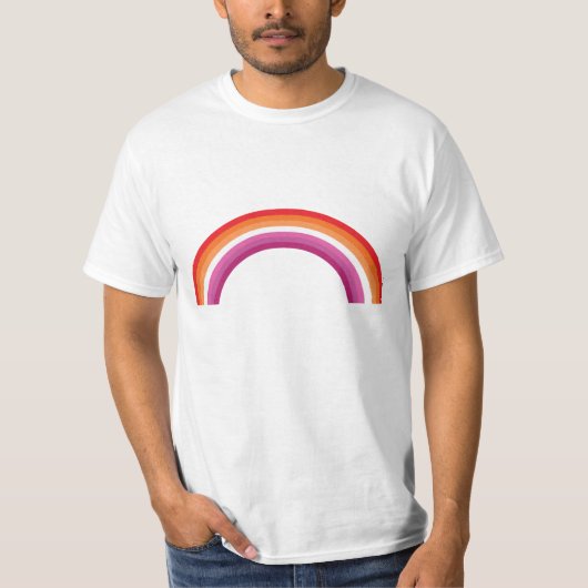 Lesbische Regenboon Zonsondergang T-shirt (Voorkant)