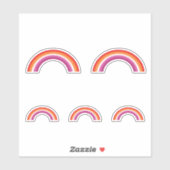 Lesbische Regenbozonsondergang Sticker (Vel)