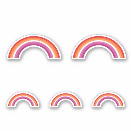 Lesbische Regenbozonsondergang Sticker (Voorkant)
