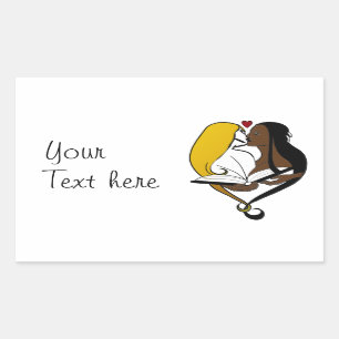 Lesbische Romaanse Jouw tekst hier Rechthoekige Sticker