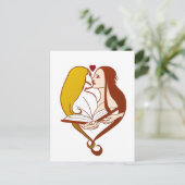 Lesbische Romance Sepia Gold Briefkaart (Staand voorkant)