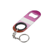 Lesbische Roze Vlag Mini Flessenopener (Achterkant Gekanteld)