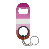 Lesbische Roze Vlag Mini Flessenopener (Achterkant)
