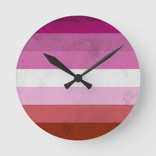 Lesbische Roze Vlag Ronde Klok (Voorkant)