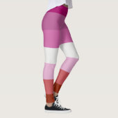 Lesbische Strepen Vlag Roze Rode Pride Leggings (Rechts)
