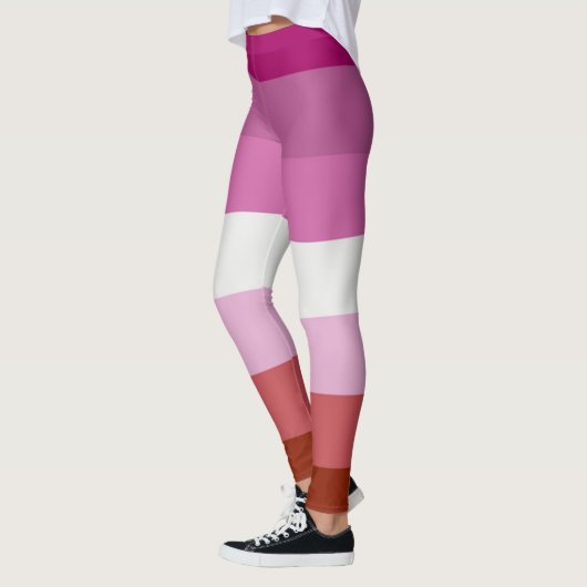 Lesbische Strepen Vlag Roze Rode Pride Leggings (Links)