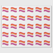 Lesbische Sunset Pride Golvende Vlag Cadeaupapier (Vlak)