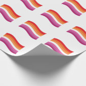 Lesbische Sunset Pride Golvende Vlag Cadeaupapier (Hoek)