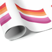 Lesbische Sunset Pride Golvende Vlag Cadeaupapier (Rol Hoek)