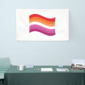 Lesbische Sunset Pride Golvende Vlag Spandoek (Beurs)