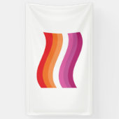 Lesbische Sunset Pride Golvende Vlag Spandoek (Verticaal)
