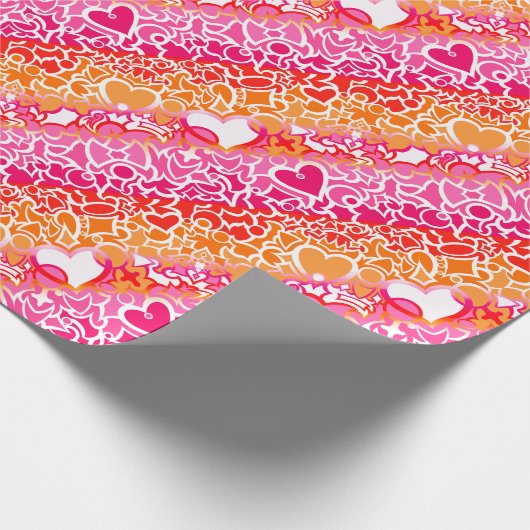 Lesbische Sunset Pride Squiggle Cadeaupapier (Hoek)