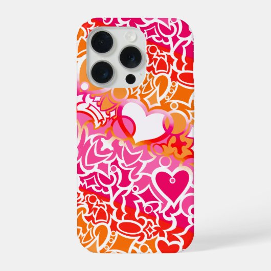 Lesbische Sunset Pride Squiggle iPhone Hoesje (Achterkant)