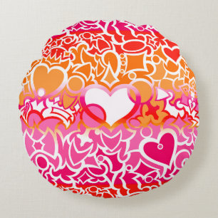 Lesbische Sunset Pride Squiggle Rond Kussen