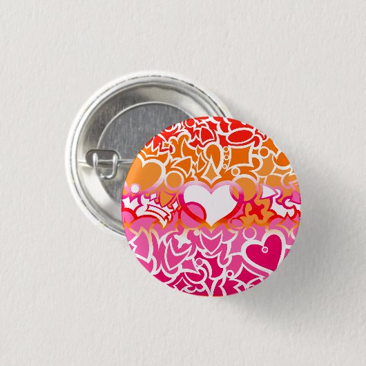 Lesbische Sunset Pride Squiggle Ronde Button 3,2 Cm (Voorkant /achterkant)