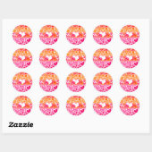 Lesbische Sunset Pride Squiggle Ronde Sticker (Vel)