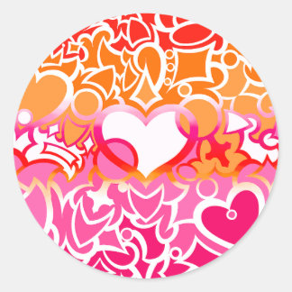 Lesbische Sunset Pride Squiggle Ronde Sticker
