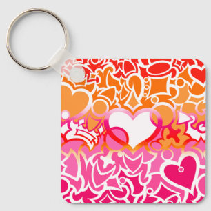 Lesbische Sunset Pride Squiggle Sleutelhanger