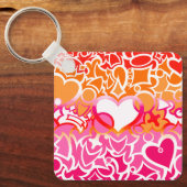 Lesbische Sunset Pride Squiggle Sleutelhanger (Voorkant)