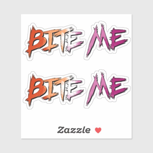 Lesbische trots bijt me sticker (Vel)