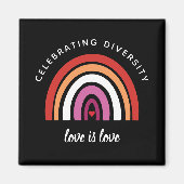 Lesbische trots: Diversity Love vieren is Love Magneet (Voorkant)