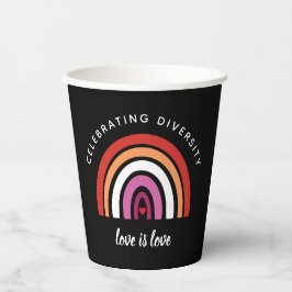 Lesbische trots: Diversity Love vieren is Love Papieren Bekers