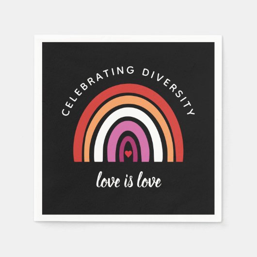 Lesbische trots: Diversity Love vieren is Love Servet (Voorkant)