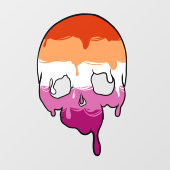 Lesbische trots druipende schedel raamsticker (Vel)